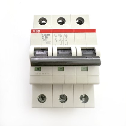 ABB S203M D16 16A 16 Amp 3 Phase MCB Circuit Breaker Type D